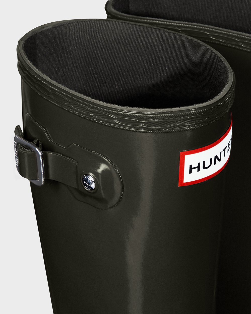 Hunter Original Big Gloss Rain Boots - Sale Kids Dark Olive - KQSTZC631